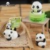 Panda Car figurine Shaking Bamboo Car Moving Phone Resin Microscopic World Office Interactive Small figurine Application Scenario